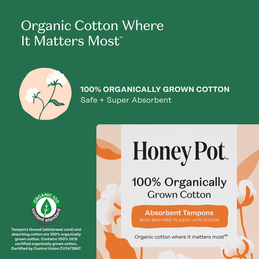 The Honey Pot Company - Tampons Regular & Super - 54 Count, 3 Packs of 18