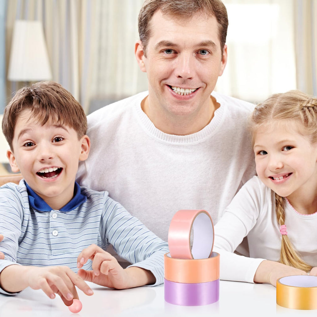 Toyvian 6 Rolls of Sticky Ball Tape Candy Color Decompression Adhesive Tape for Adults DIY Rainbow Ball Toy