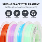 RAMBERY Clear Rainbow PLA Filament Bundle 1.75mm, Crystal Transparent PLA 3D Printer Filament, Dimensional Accuracy +/- 0.02 mm, 250X4 Spools