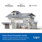Tapo CentralHub for Smart Home Devices – Connect up to 16 Tapo Cameras & 64 Sub-G Sensors, 16GB Built-in Storage + 2.5'' SATA Expandable Storage Option, Improves Camera AI Accuracy - H500