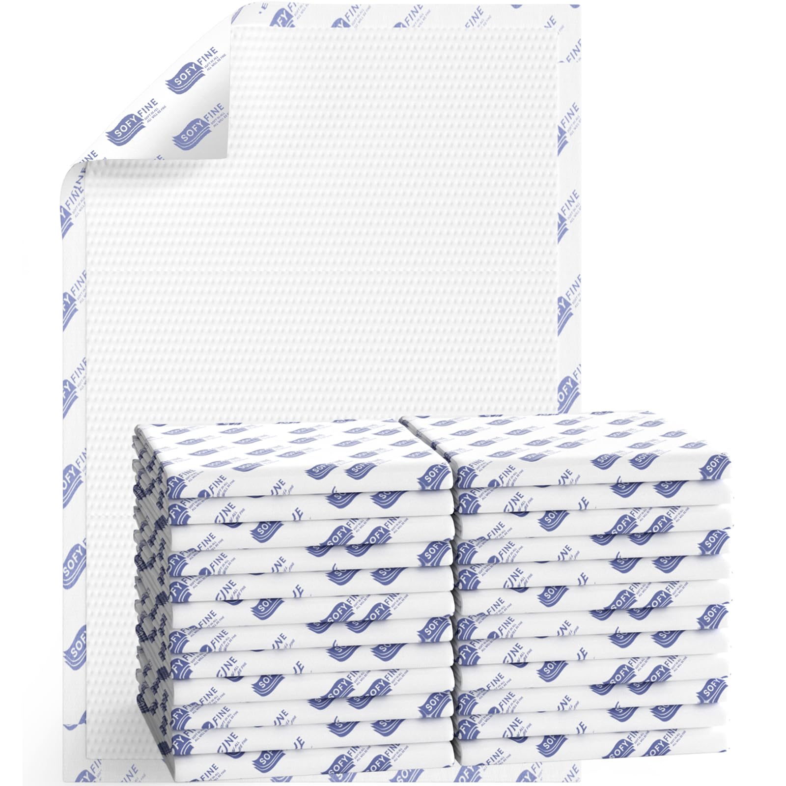 SOFYFINE Biggest Chucks Disposable 57"x36" Tear Resistant 215 Gram Heavy Duty Adults Incontinence Bed Pads, 5XL Extra Large Thicken Puppy Pee Pad, 10X Absorbency 360 Lb Transfer[10 Pads]
