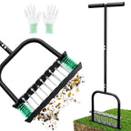 Heavy Duty 35" Manual Aerator Lawn Tool with T-Handle & 14 Spikes