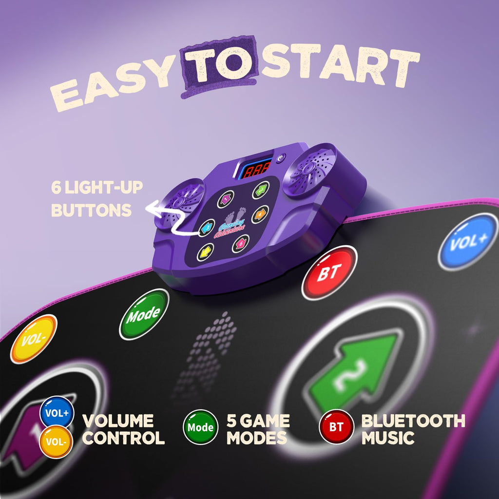 Dance Mat Toys with Bluetooth, Electronic Dance Pad for 3-12 Year Old Kids
