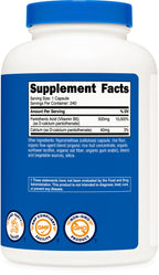 Nutricost Pantothenic Acid (Vitamin B5) 500mg, 240 Capsules