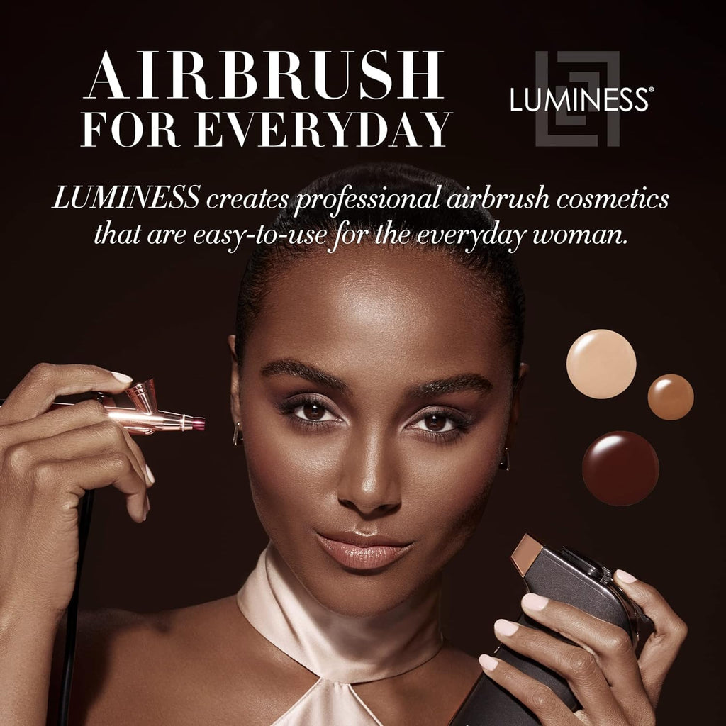 Luminess Air Icon Makeup Airbrush System and 4-Piece Foundation Starter Kit, Rich Coverage - Quick, Easy & Long Lasting Application - Includes Silk 4-In-1 Foundation, Highlighter & Blush