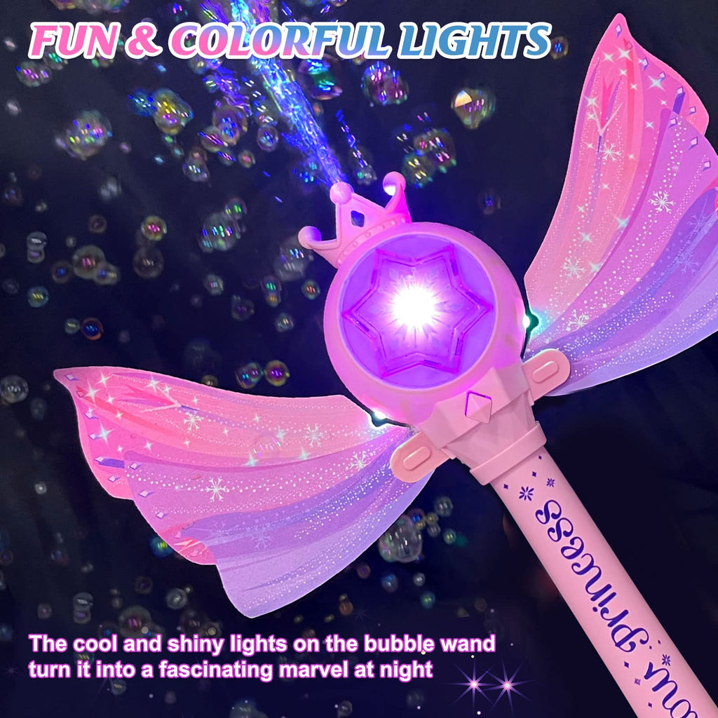 Britik Bubble Wand for Kids, LED Light Music Bubble Toys Girl Gifts Age 3+