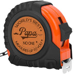 Fathers Day Papa Gifts, Genuine Leather Engraved 25 FT Tape Measure Tool Gifts for Men Father's Day Dad Gifts Christmas Gift Birthday Xmas Stocking Stuffers for Men