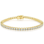 Gemsme 3mm Tennis Bracelet Cubic Zirconia Gold for Women Men 7.5"