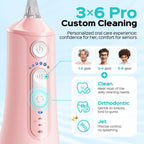 COSLUS C51 Portable Water Flosser for Teeth: 3 Modes & 6 Pressure Settings with Jet Mode Water Dental Pick for Orthodontic, Braces, Sensitive Gums, Compact for Travel, for Multiple Users, ADA Accepted