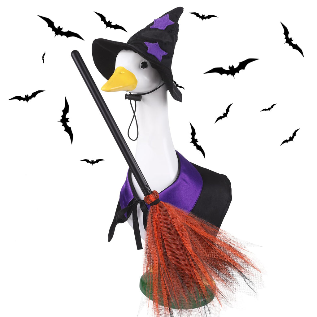Halloween Goose Outfit Witch Porch Goose Clothes for Outdoor Lawn Decor
