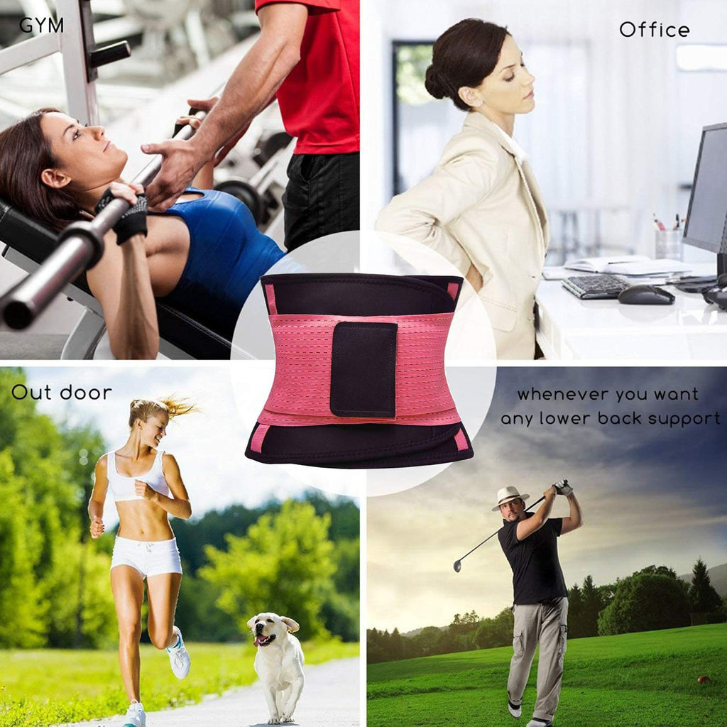 VENUZOR Waist Trainer Belt for Women - Waist Cincher Trimmer - Slimming Body Shaper Belt - Sport Girdle Belt (UP Graded)(Pink,Large)
