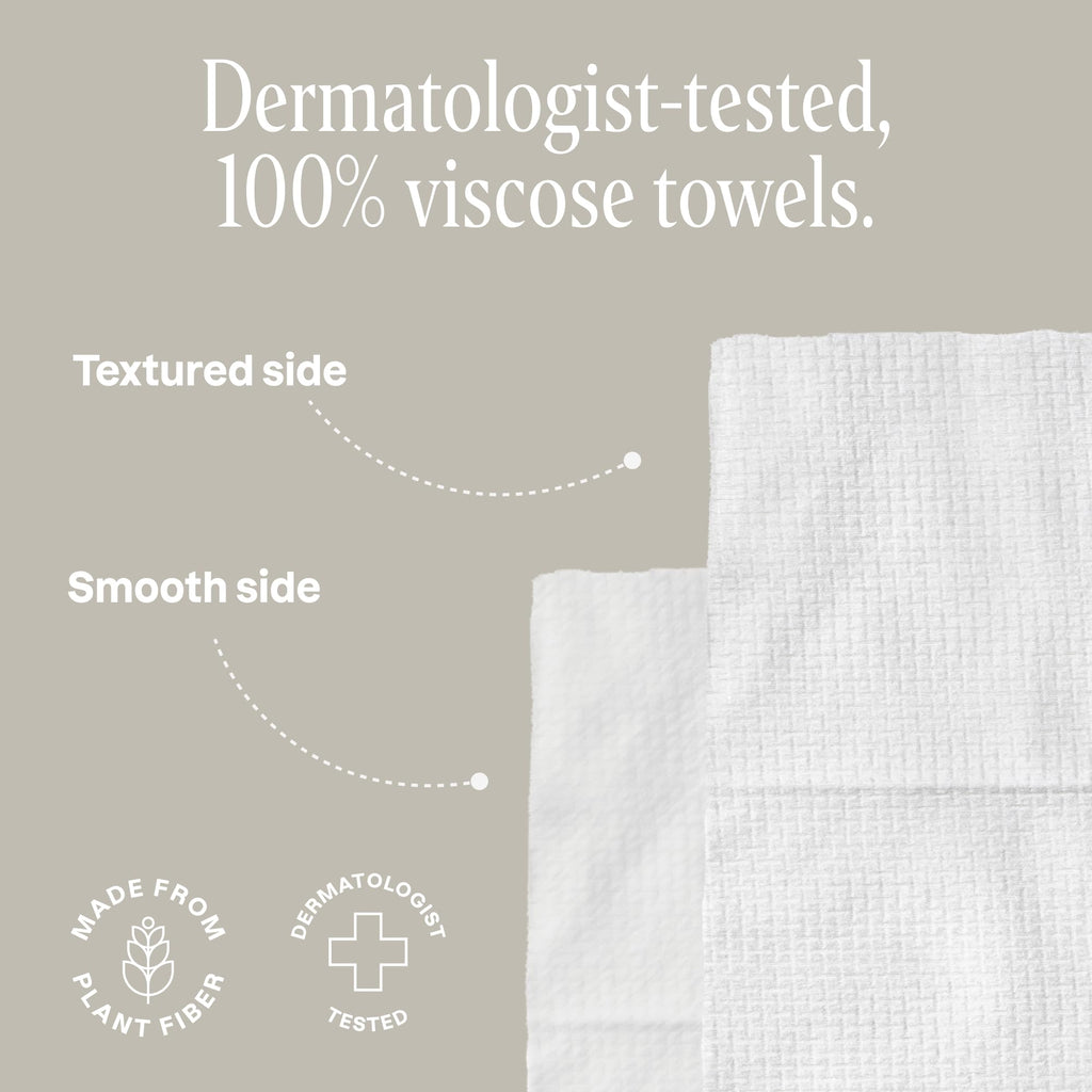 Cliganic Clean Face Towels XL, Multi-Pack (100 Count), Disposable, Ultra-Absorbent, Hypoallergenic & Soft - Makeup Remover Dry Wipes, Pamper Your Face, Hygienic Towelettes, for All Skin Types