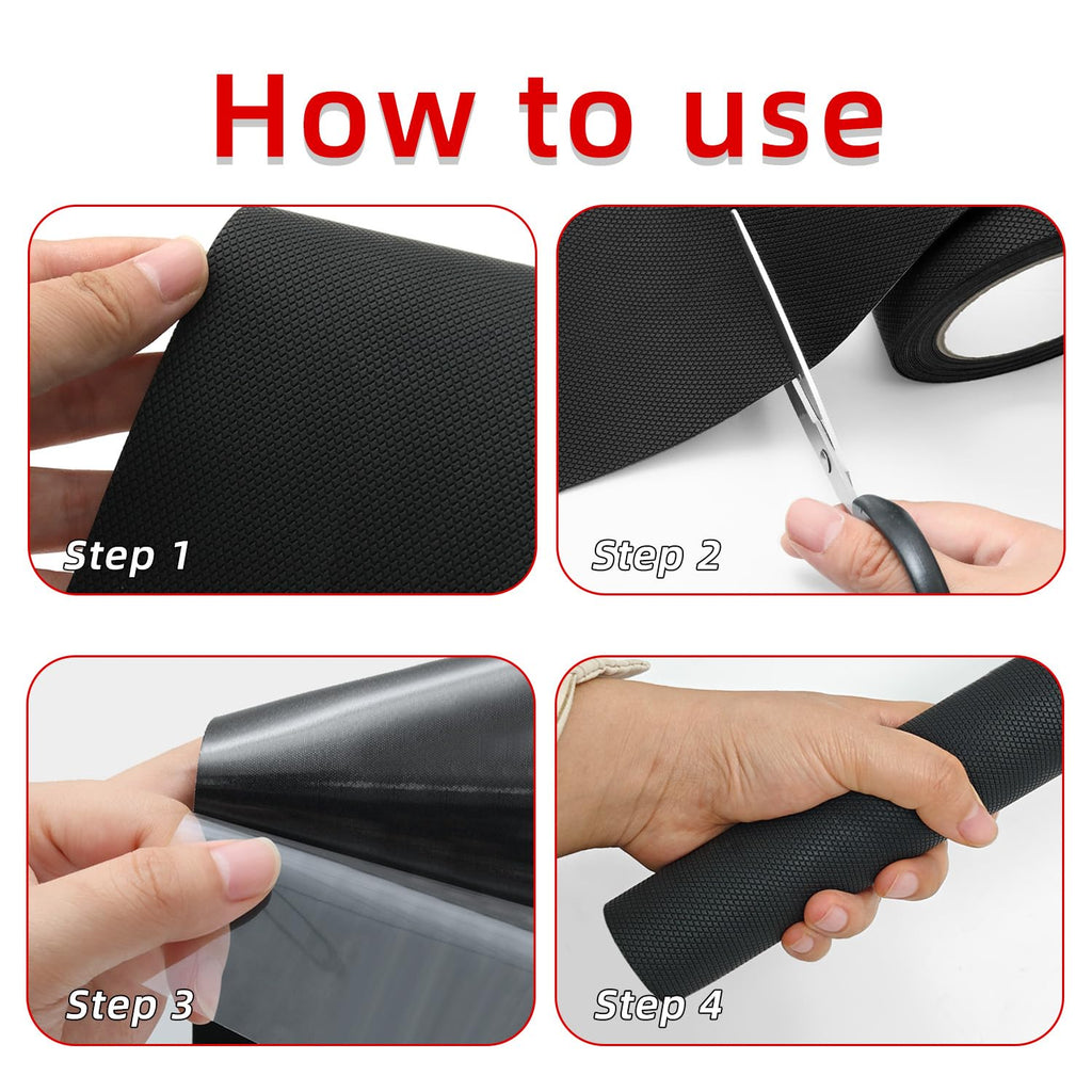 WELSTIK 9" x 16.4FT Rubber Skateboard Grip Tape - Extra Wide Anti-Slip Traction Sheet, Non-Abrasive Waterproof Grip Tape for Skateboard Decks, Scooters, Tool Handles, and Stairs - Black