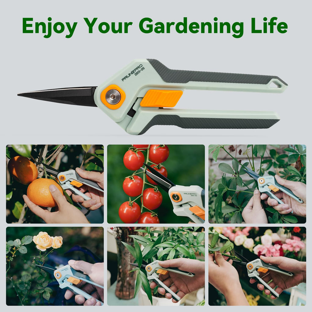 PrunePro Pruning Shears Gardening Scissors Set Professional Hand Pruner Sharp Stainless Steel Blade Garden Scissors Plant Flower Garden Clipper