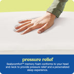 SEALY Dreamlife Standard Size Contour Memory Foam Pillow with Surface Guard Technology, Removable Machine-Washable Cover, 1 Year Limited Warranty