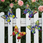 RLPZDWH Metal Butterfly Wall Art Decor, 4 Pack