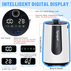 Spopal Portable Shower for Camping, [Upgraded] 10000mAh Rechargeable Camping Shower with 5 Adjustable Speeds,Premium LED Display, IPX8 Waterproof Outdoor Shower Kit for Hiking, Car, Pet, Travel (W)