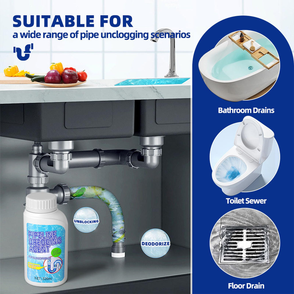 Liapu 2pcs Drain Clog Remover, Pipeline Dredging Agent, Powerful Quick Cleaning Drain Toilet Cleaner Tool, Unclog Toilet Clog And Kitchen Sink Pipe Unblocker Powder
