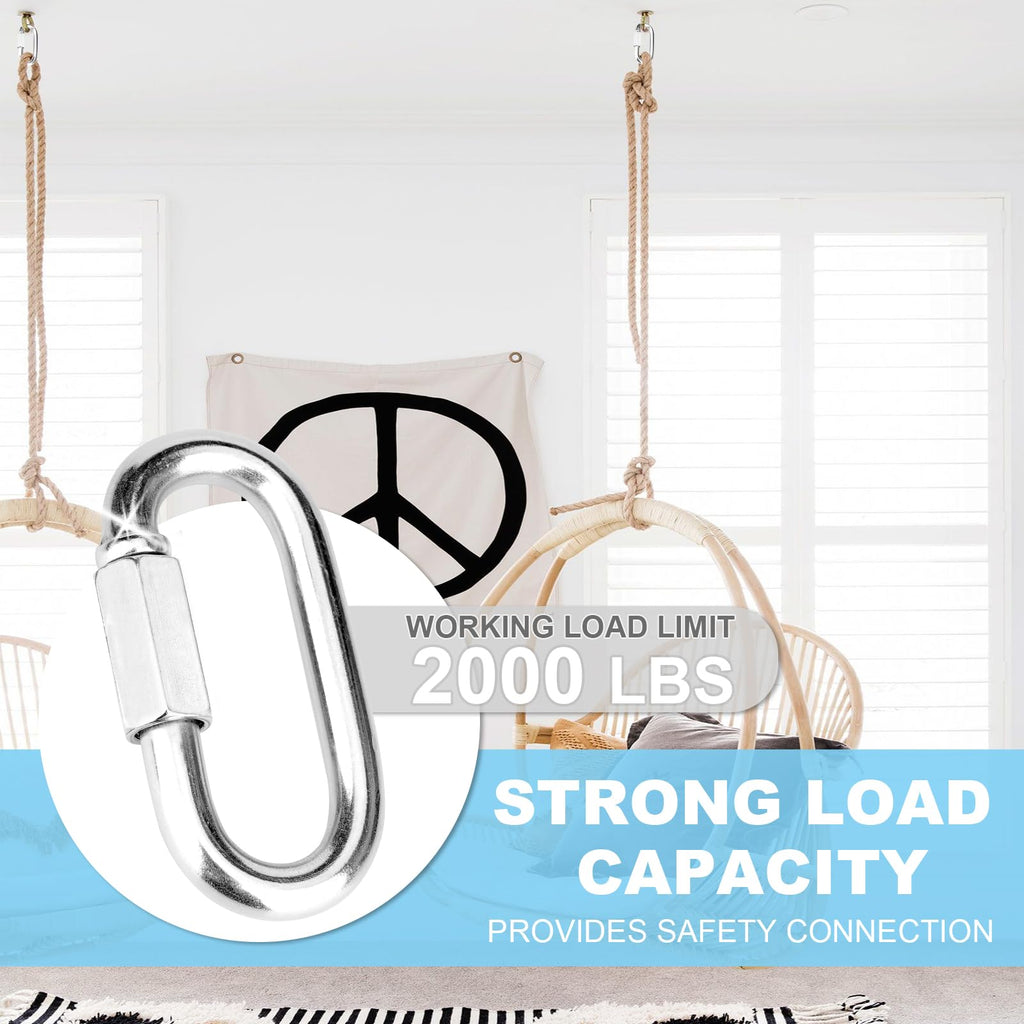 Vmuter 1Pcs 3.5 Inch 316 Stainless Steel Carabiner Quick Chain Links