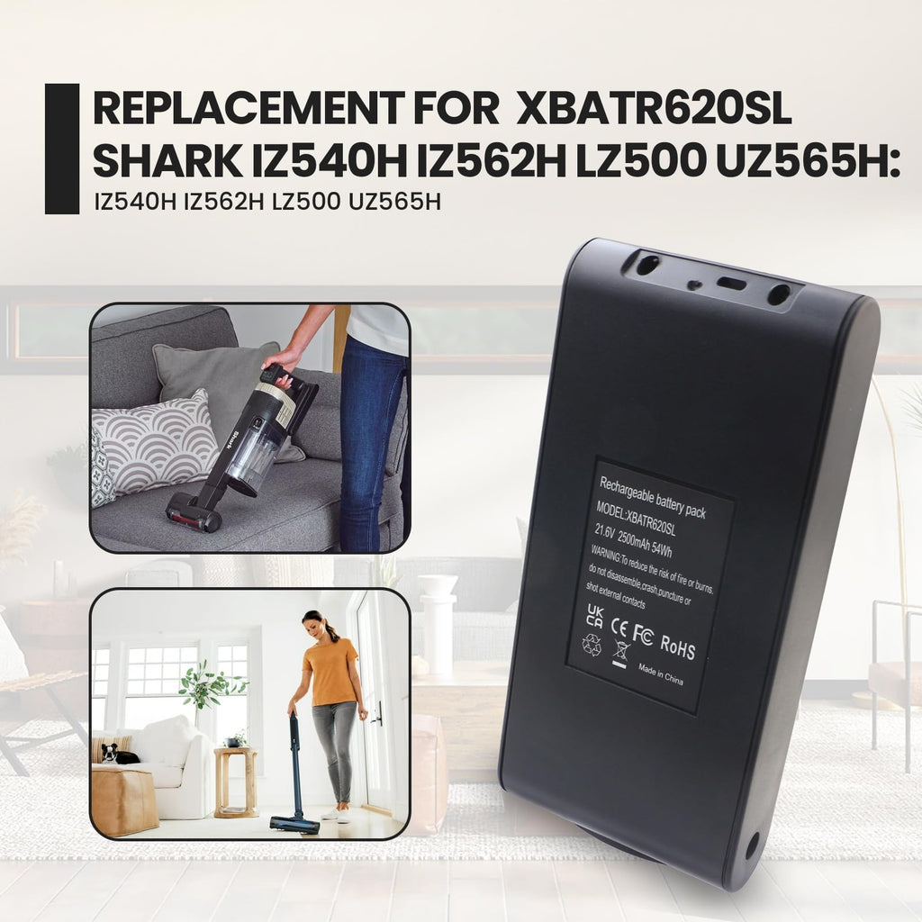 XBATR620SL XBATR625SL Battery Replacement for Shark Stratos IZ540H IZ562H