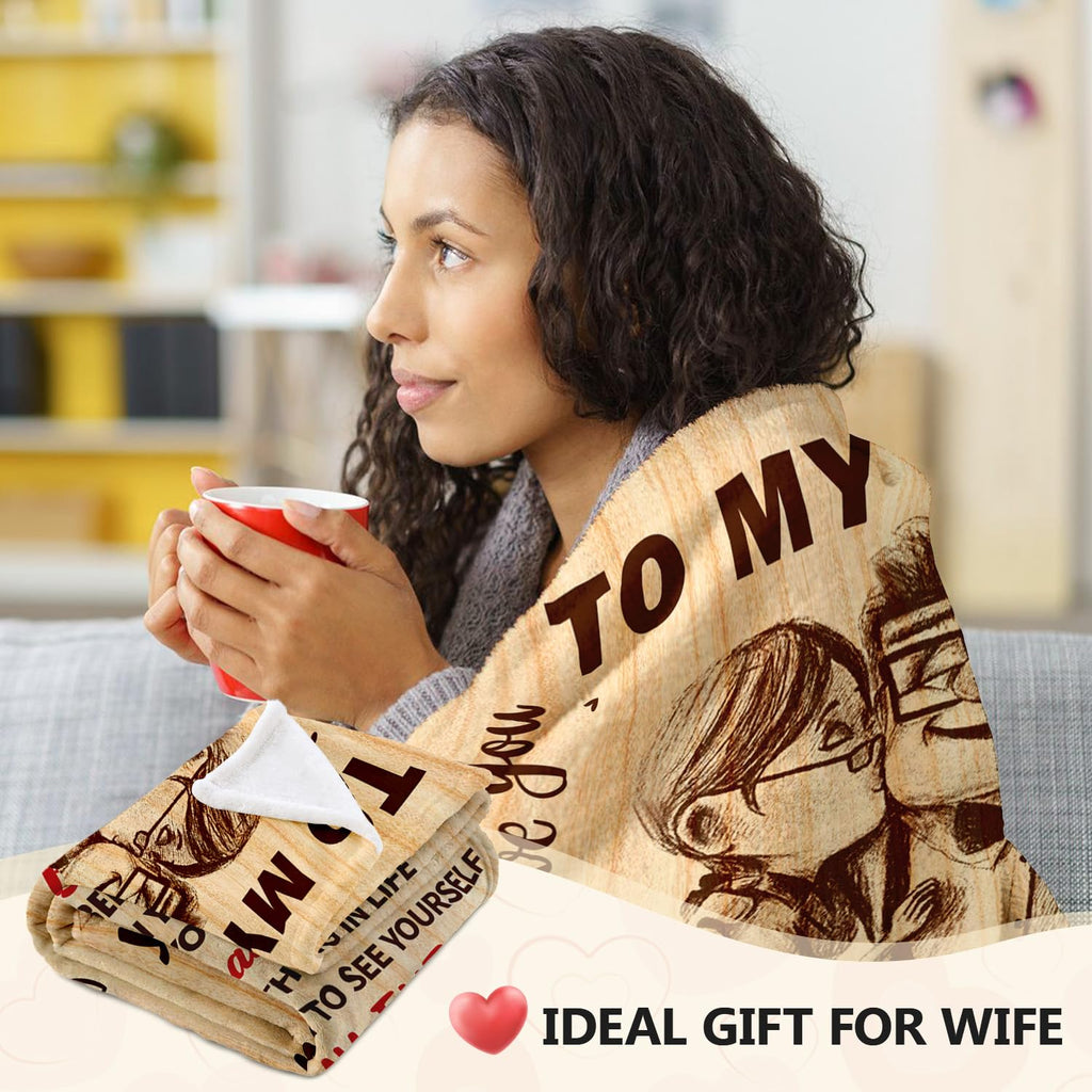 Anniversary Romantic Gifts for Women, To My Wife Blanket from Husband