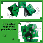 LEGO Minecraft The Creeper Kids Toy - Minecraft Toy for Gaming Fans - Room Decor for Gamers 10 and Up - Poseable Action Figure with 1st Version Minifigure - Gift for Boys and Girls - 21276