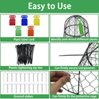6 PCS 17.7"H X11.42"D Chicken Wire Plant Covers Protectors, Rustproof Heavy Duty Metal Plant Cage with Stakes & Labels, Modular Garden Cloches Design for Seedling Flower Vegetable Protect from Animals