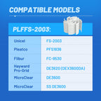 POOLPURE® FS-2003 DE Grid Pool Filter Replace FNS Plus 36, 59001800, Jandy dev36, Hayward DE3620, DEX3600DA, DE3600, PFS1836, FC-9530, PG-1903, FG-1003, 36 Sq Ft DE Grid, 18" High, 7 Full+1 Partial
