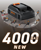 Upgraded 4.0Ah WA3525 20V Battery Replacement for WORX Battery 20V Power Share Max 20V Lithium-ion Battery Compatible with WORX 20V Battery WA3575 WA3520 WG151s WG891 Leaf Blower Tools Batteries