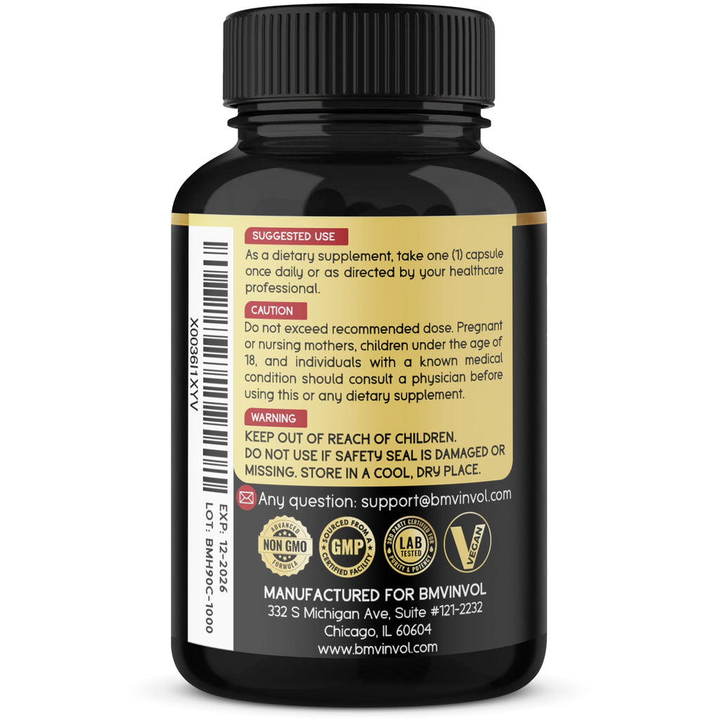 BMVINVOL Horny Goat Weed Capsules with Maca, Ginseng, Tribulus Terrestris, Ashwagandha, Black Pepper - 90 Count for 3 Month Supply