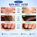 Crystal Quest Bath Ball Filter for Tub Faucet, Bathtub Water Filter, BPA-Free Bathtub Filter, Removes Chlorine, Lead & Impurities, Improves Skin, Hair & Nails, Long Lasting, Fits Most Tubs - Blue