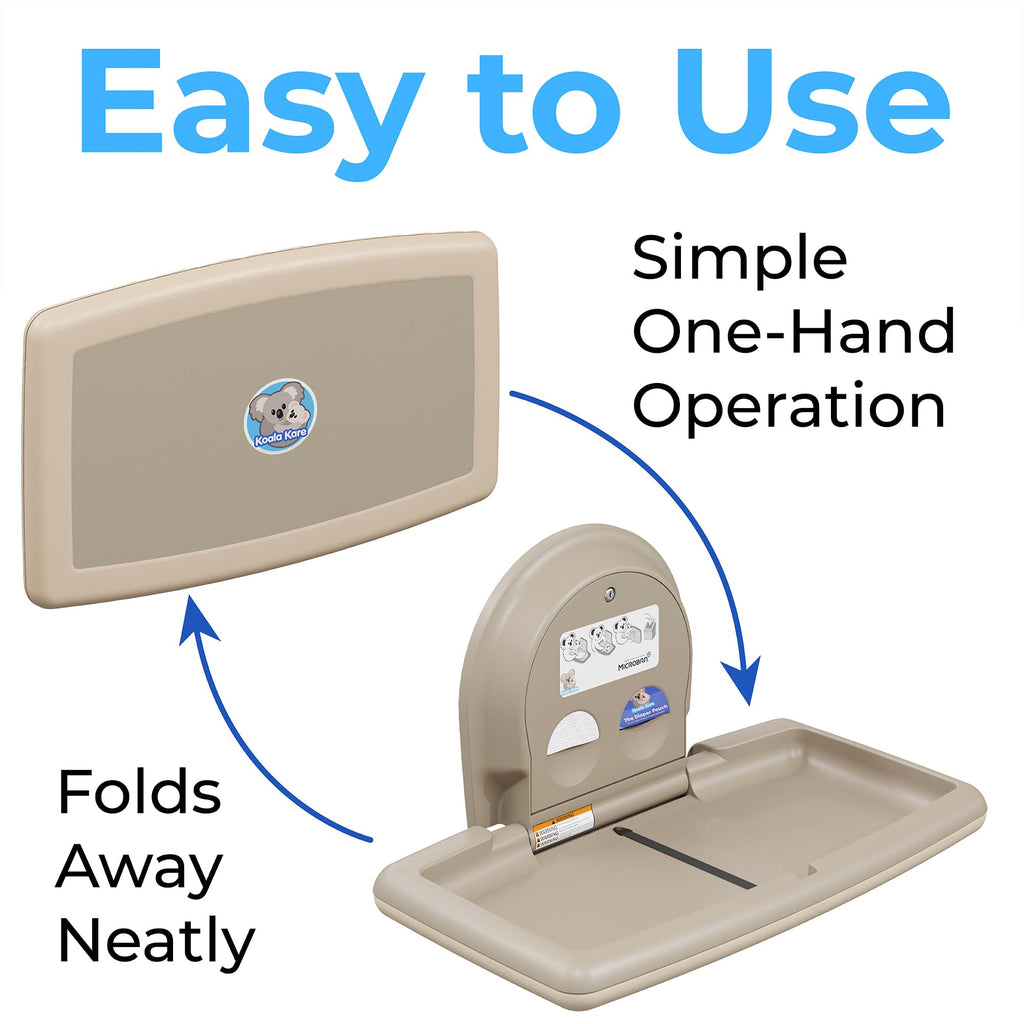 Koala Kare Surface-Mounted Horizontal Baby Changing Station, Model KB300-00 (Beige)