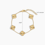 Electric Picks Icon Bracelet for Women, 14k Gold Plated Clover Charm Chain Bracelet, Adjustable 6"–7.5", Stackable Everyday Jewelry, Minimalist Gold Bracelet Gift