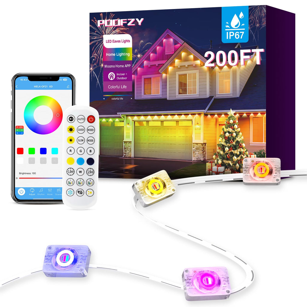 Permanent Outdoor Lights, 200ft Christmas RGB+IC Lights with 100 Modes