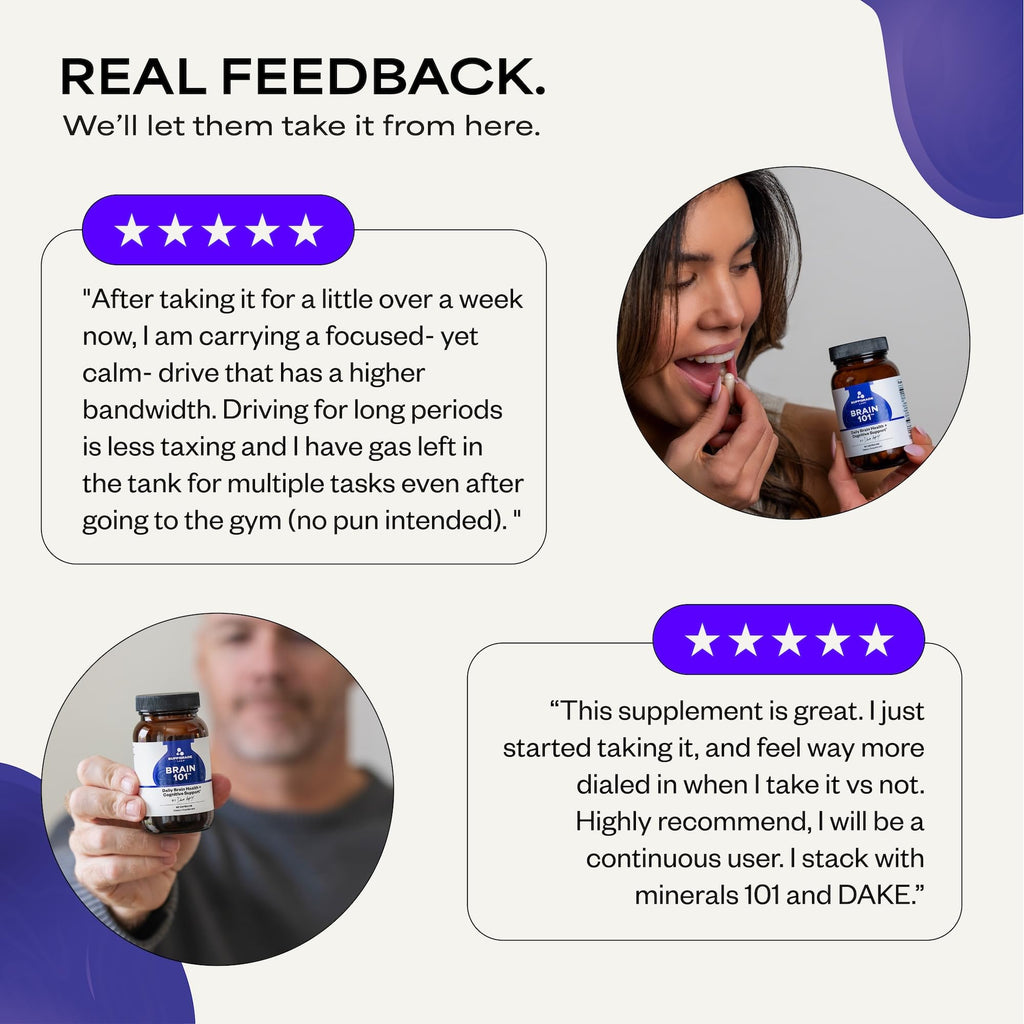 Suppgrade Labs Brain 101 by Dave Asprey | Daily Brain Health and Cognitive Support | Nootropic Supplement Supports Memory, and Cognitive Function | 30 Day Supply