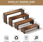 2 Set Wooden Tiered Risers Display Stands for Vendor Events,Stackable Wood Cupcake Display Stand,Farmhouse Decor Wood Dessert Table Display Set,Vendor Booth Display Items,Food Display Risers for Party