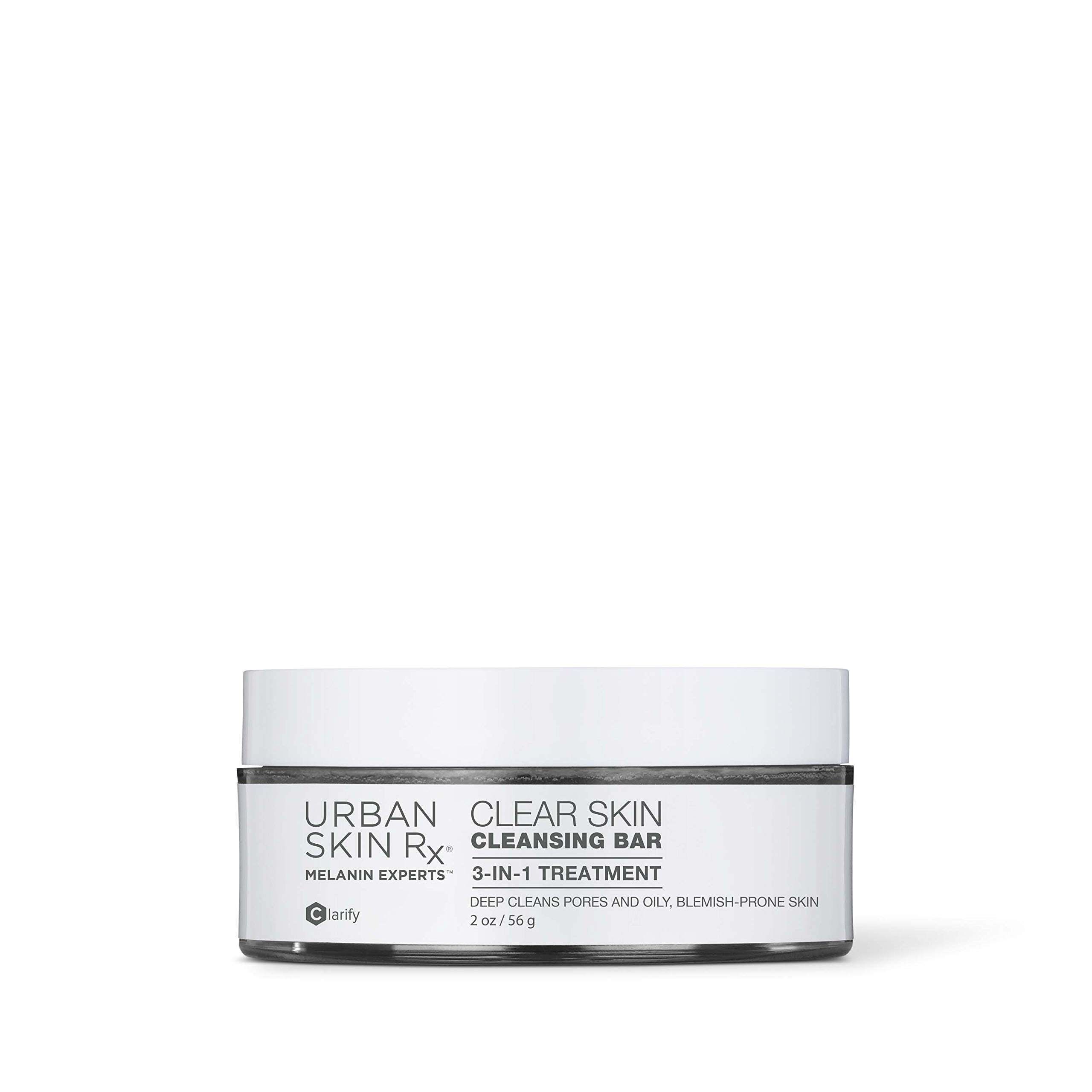 Urban Skin Rx Clear Skin Cleansing Bar | 3-in-1 Daily Cleanser, Exfoliator and Mask Removes Excess Oil and Improves Blemishes, Formulated with Salicylic Acid, Eucalyptus and Sulfur | 2.0 Oz