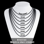 Fiusem Black Chain for Men, 3mm Stainless Steel Necklace for Men and Women, Box Chain 24 Inches