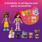 LEGO Friends Cat Birthday Party & Tree House Building Toy - Pretend Play Building Blocks W/Cat Toys & 2 Minidolls - Creative Storytelling Kids Toy for Girls and Boys, 9+ - Birthday Gift Idea- 42666