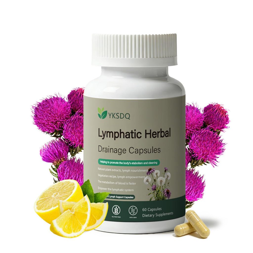 PKQLQ Lymph Drainage Capsules | Natural Detoxification Help Maintain the Healthy Fluid Balance of Both Women and Men, Promote Blood Virculation and Maintain Good Health. 60 Capsules (1)