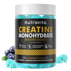 Nutravita NSF Certified Creatine Gummy - Creatine Monohydrate Gummies for Men & Women-5g of Creatine Monohydrate per Serving - Sugar Free,Vegan, Blueberry Flavor, 120 Count