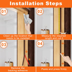Brown Rubber Weather Stripping Door Seal Strip, D Shape Door Weather Seal Strip, Self-Adhesive Soundproofing Frame Insulation Tape for Doors Frame/Window Seal,Blocks Cold Drafts Noise