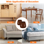 16pcs Round Chair Leg Floor Protectors, Felt Pads Chair Leg Protectors for Hardwood Floors, Silicone Furniture Feet Cups Covers Felt Pads, Prevents Scratches & Reduce Noise, Brown, Small