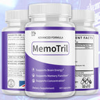 Memotril Capsules, Official Memo Tril Supplement Pills with All Natural Ingredients, Advanced Memotril Formula for Brain Health & Wellness Support with Premium Vitamins for Women & Men (60 Capsules)