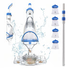 Cordless Pool Vacuum for Above Ground & Inground Pools, Consciot Handheld Rechargeable Pool Cleaner with 1110 GPH Suction, Telescopic Pole up to 87.5", 1H Runtime, See-Through Head for Debris & More