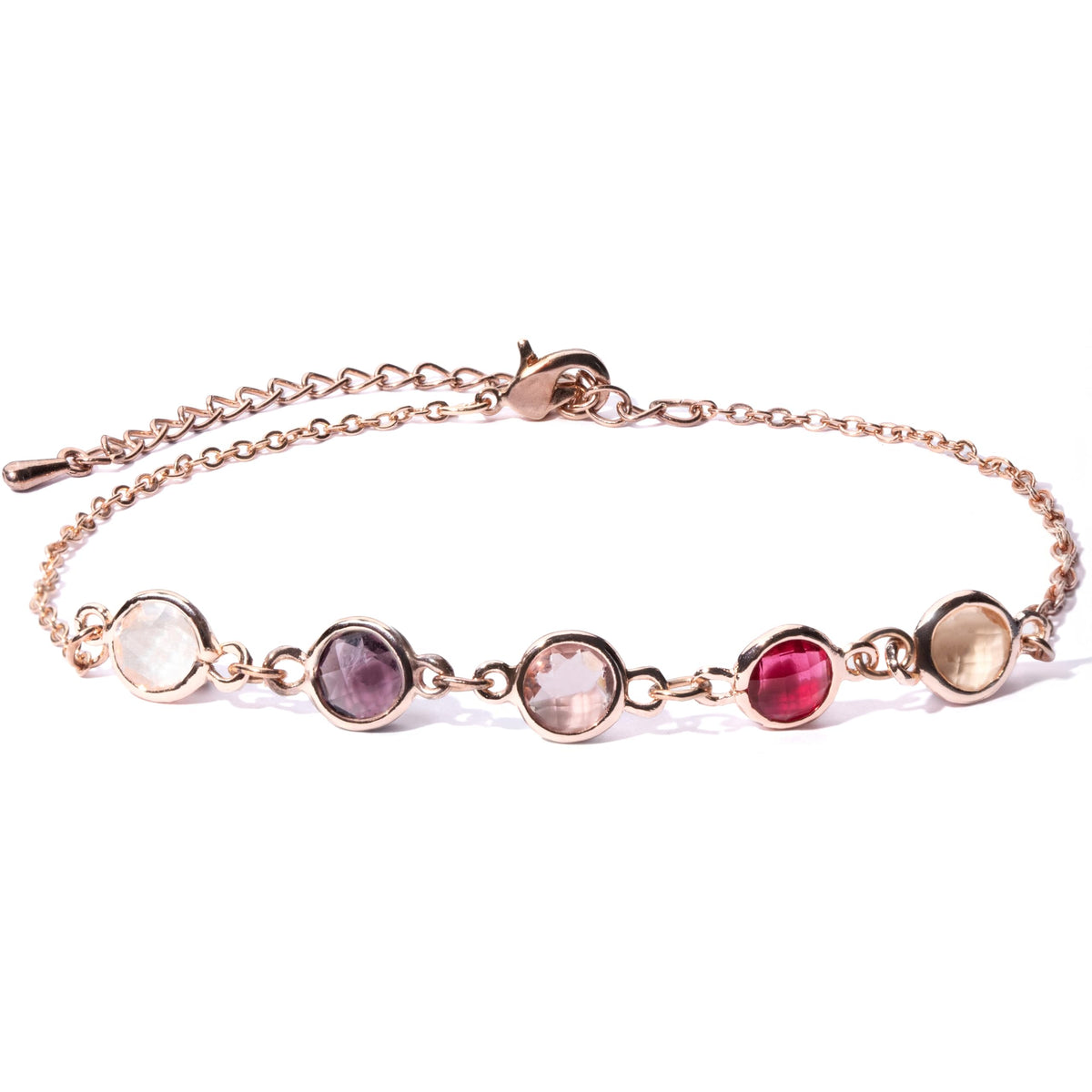 Birthstone Bracelets for Women, Custom Birthstone Bracelet with Gem Chain