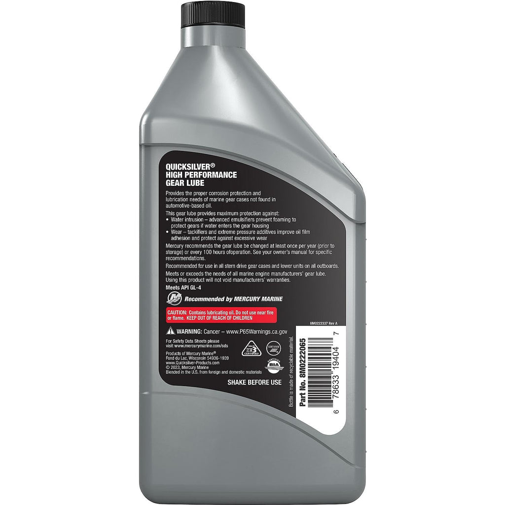 Quicksilver SAE 90 High Performance Gear Lube, 32 oz