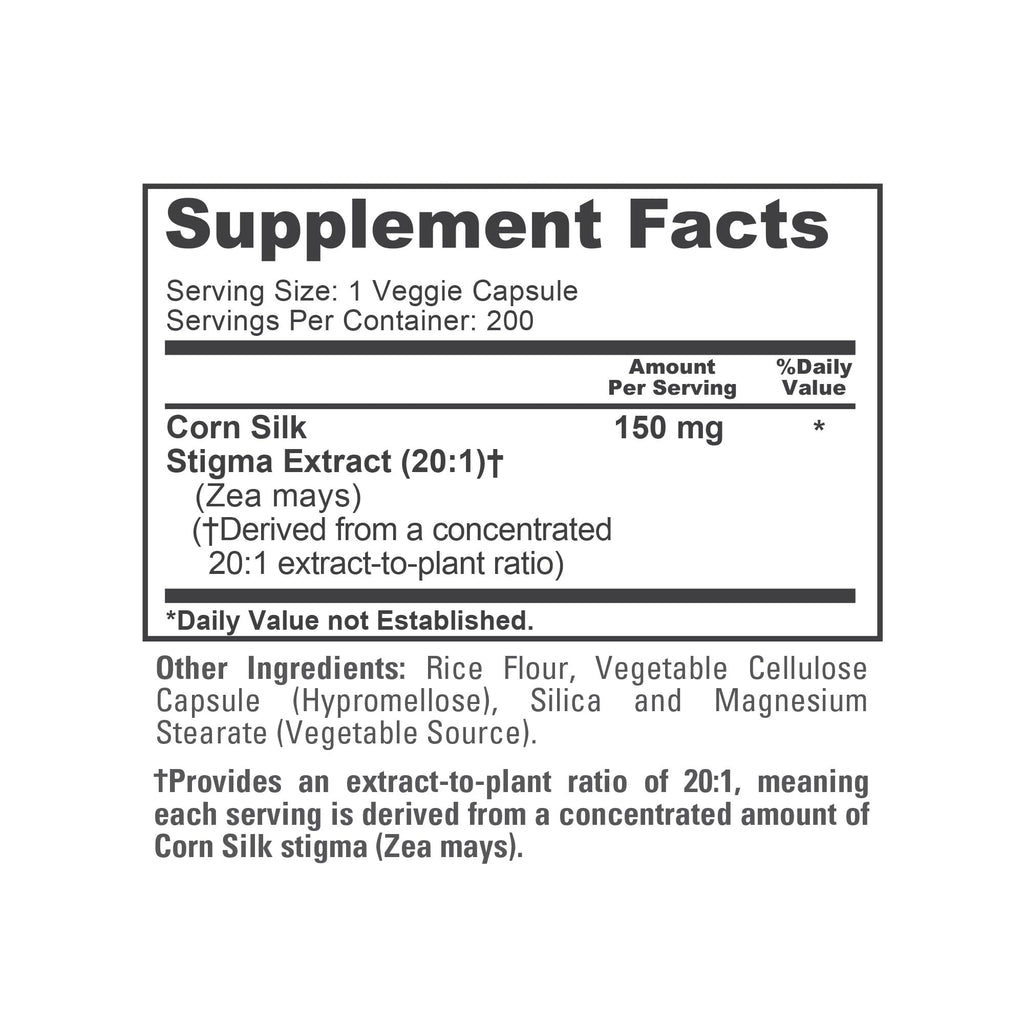 NusaPure Corn Silk Capsules, 150 mg, 200 Veg Capsules (Non-GMO, Vegan)