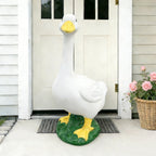 20″ Porch Goose Statue Garden Decor, Durable Resin Sculpture Hand-Painted