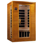 DYNAMIC SAUNAS Andora 2-Person Low EMF FAR Infrared Sauna with Red Light Therapy - Personal Indoor Dry Heat Wooden Sauna with Bluetooth Speakers for Home & Gym - Made from Canadian Hemlock Wood
